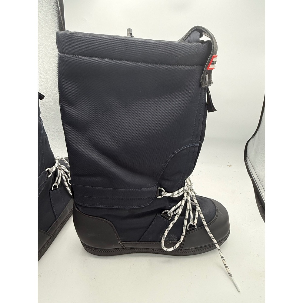 Hunter Original Snow Boots Black Nylon Tall Winter Zip Lace Up Boots - Picture 4 of 11